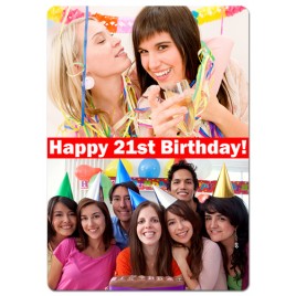 2 Photo Collage - Banner Theme Personalized Playing Cards