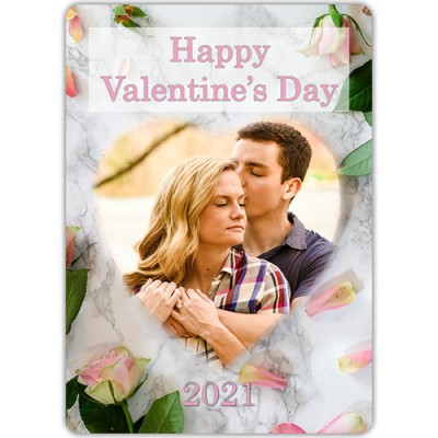 Valentine's Day Heart Roses Theme Personalized Playing Cards